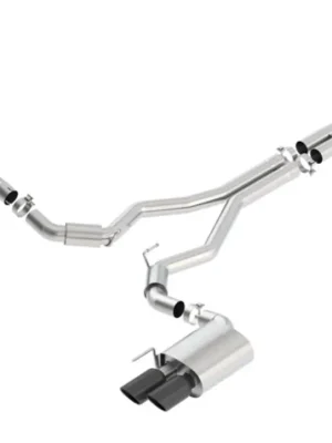 Autentický Borla Cat-Back výfukový systém "ATAK" pro Ford Mustang GT 5,0l RWD 2-dvéř. bez "active valve exhaust", r.v. 2018-2020, typ koncovek černé