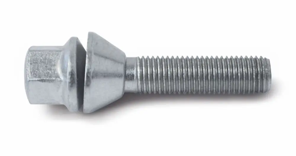 Levný H&R šroub s pohyblivou kuželovou dosedací plochou M12x1,5x41 mm, barva stříbrná