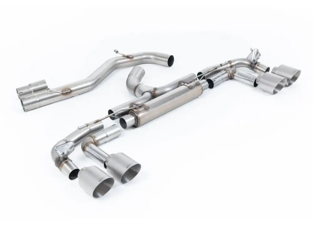 Nejlepší Cena Milltek Sport výfukový systém cat-back Race System - 80mm bez rezonátoru (nejhlasitější) pro Audi S3 2.0TFSI Quattro Sportback 310PS 8Y (s OPF/GPF) 2020-2024, GT-115 leštěné koncovky, typ koncovek GT-115 broušené titanové