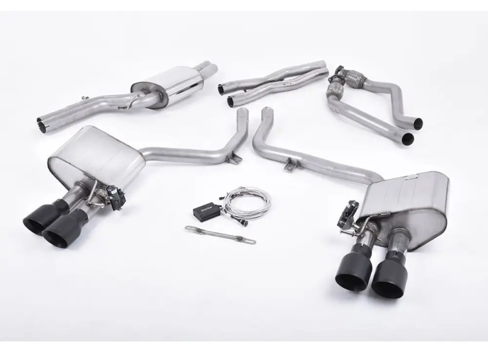 Cenová Bomba Milltek sport ValveSonic výfukový systém cat-back ValveSonic Electronic Valved System pro Audi S5 3.0 TFSI B8.5 Coupe/Cabriolet 2011-2016, leštěné koncovky, typ koncovek GT-100 černé