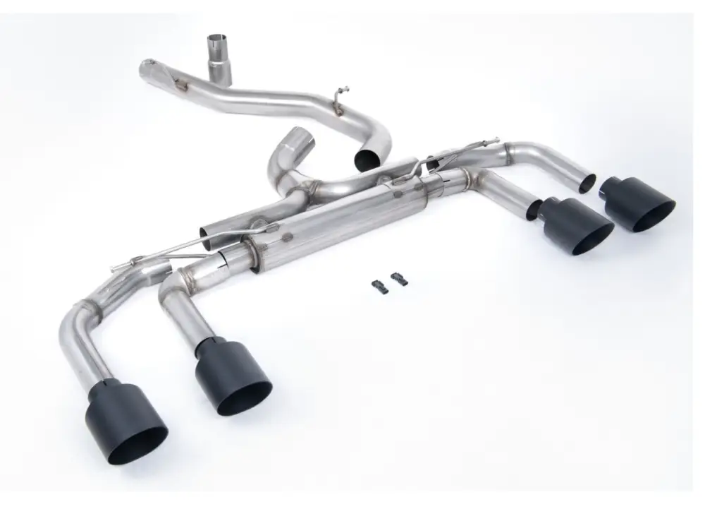 Milltek Sport výfukový systém cat-back 80mm / 3.15" System - Race bez klapek (nejhlasitější) pro Volkswagen Golf Mk8 R 2.0 TSI 320PS (bez GPF / NA modely) 2022-2024, GT-115 leštěné koncovky, typ koncovek GT-115 černé Dokud Zásoby Vydrží