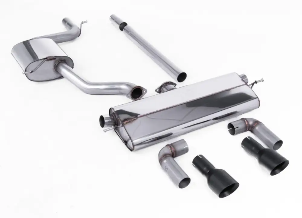 Milltek Sport výfukový systém cat-back s rezonátorem GTI Dual Outlet Style pro Volkswagen Golf Mk7.5 1.5TSI Evo GT, R-Line (s i bez GPF/OPF) 2017-2021, leštěné koncovky, typ koncovek GT-100 černé Rychlé Dodání