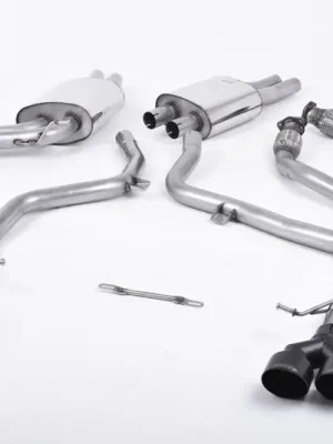 Speciální Cena Milltek Sport výfukový systém cat-back Race pro Audi S4 3.0 Supercharged V6 B8.5 2012-2016, dvojité leštěné koncovky, typ koncovek GT-100B černé