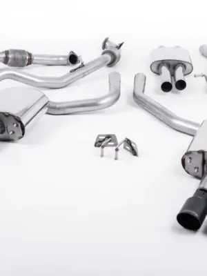 Nová Kolekce Milltek Sport homologovaný výfuk cat-back s rezonátorem pro Audi S4 3.0 Turbo V6 B9 - Sedan/Avant (bez Sport Diff) 2016-2024, GT-90 dvojité leštěné koncovky, typ koncovek GT-90 černé