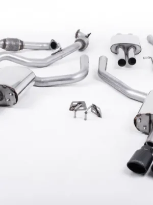 Zlevněný Milltek Sport homologovaný výfuk cat-back s rezonátorem pro Audi S5 3.0 V6 Turbo Sportback B9 (Sport Diff Models Only, without Brace Bars) 2017-2024, dvojité oválné leštěné koncovky, typ koncovek oválné černé