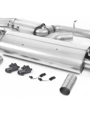 Časově Omezené Milltek sport ValveSonic výfukový systém cat-back bez rezonátoru pro Audi RS3 Sedan 400PS (8V MQB) - bez OPF/GPF 2017-2024, oválné titanově modré koncovky, typ koncovek oválné titanové