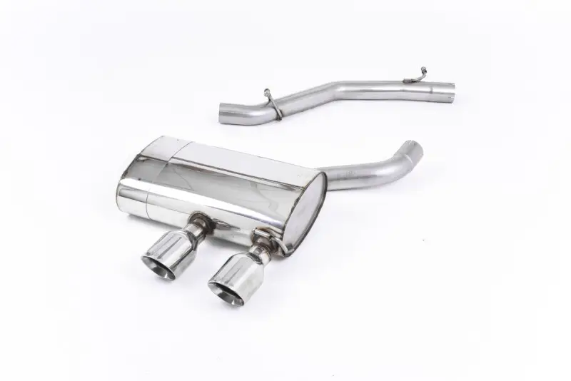 Milltek Sport výfukový systém cat-back bez rezonátoru (hlasitější) pro Volkswagen Golf MK5 R32 3.2 V6 2005-2009, GT-100 leštěné koncovky, Not recommended for fitment with hi-flow sports catalysts, typ koncovek GT-100 leštěné Autentický