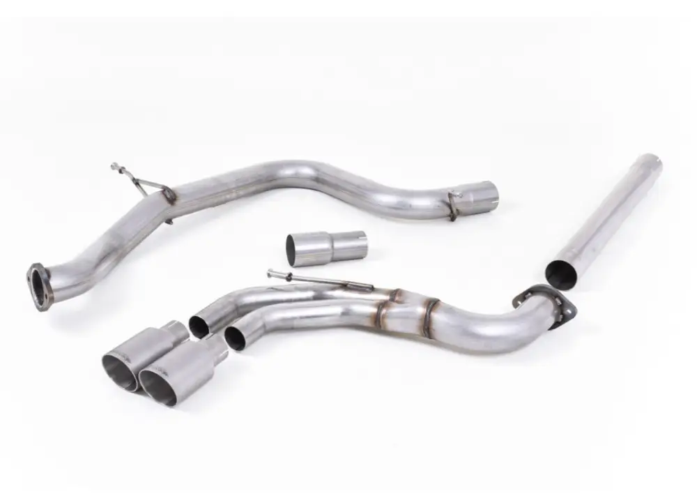 Milltek Sport výfukový systém cat-back bez rezonátoru (hlasitější) pro Volkswagen Golf MK7 GTD 2.0 TDI 185PS 2013-2016, leštěné koncovky, typ koncovek GT-80 titanové Super Cena