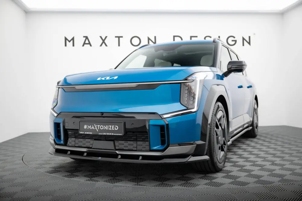 Cenová Bomba Maxton Design spoiler pod přední nárazník pro Kia EV9 Mk1 GT-Line, černý lesklý plast ABS