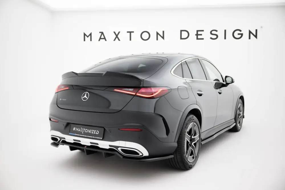 Maxton Design spoiler pod zadní nárazník s žebrováním pro Mercedes GLC C254 AMG-Line, černý lesklý plast ABS, Coupe Bezpečná Platba