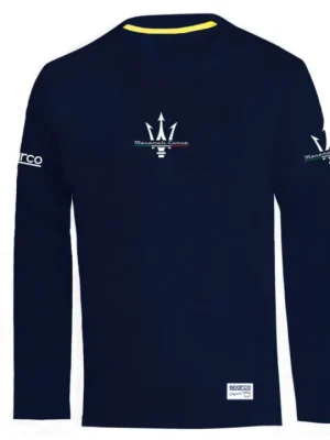 Časově Omezené Sparco tričko s dlouhým rukávem Maserati, barva modrá, velikost XXXL