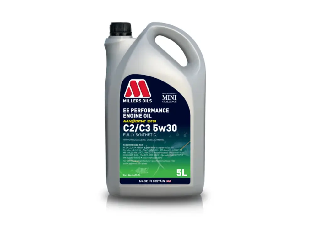 Finální Výprodej Plně syntetický motorový olej Millers Oils EE Performance C2/C3 5W-30 s technologií NANODRIVE, objem 5l
