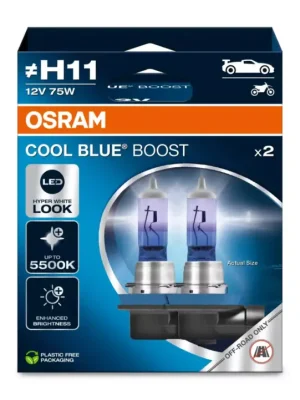 OSRAM COOL BLUE BOOST autožárovky - Hyper bílé světlo 5500 K, 2 ks v balení, patice H11 Bezpečná Platba