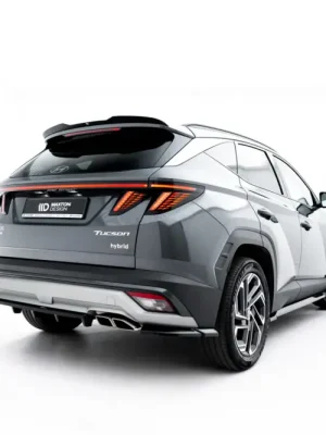 Výhodná Nabídka Maxton Design spoiler pod zadní nárazník s žebrováním pro Hyundai Tucson Mk4 Facelift, černý lesklý plast ABS