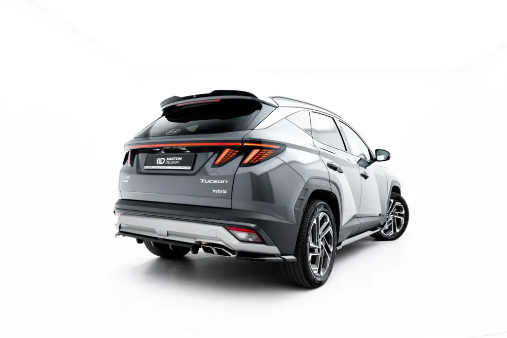 Výhodná Nabídka Maxton Design spoiler pod zadní nárazník s žebrováním pro Hyundai Tucson Mk4 Facelift, černý lesklý plast ABS