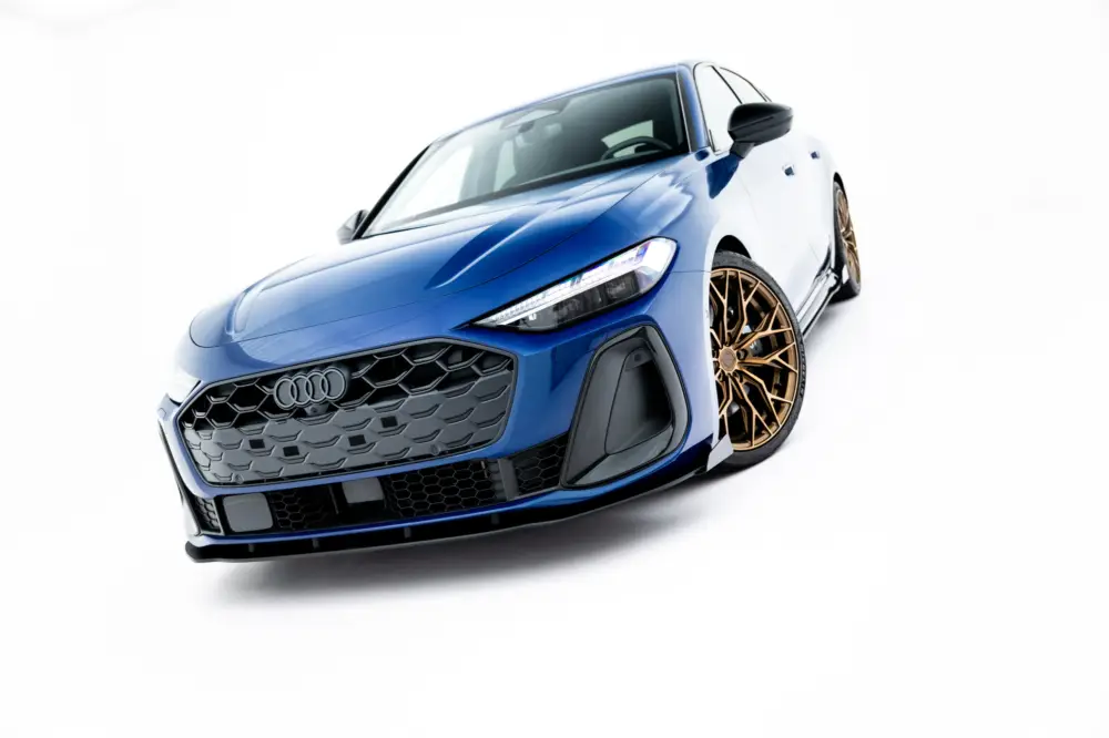 Nízká Cena Maxton Design "Street Pro" spoiler pod přední nárazník s křidélky pro Audi A5 B10, S-Line, Sedan / Avant, s červenou linkou