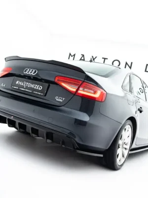 Expresní Doručení Maxton Design boční difuzory pod zadní nárazník pro Audi A4 B8 FL, černý lesklý plast ABS, Sedan / Avant