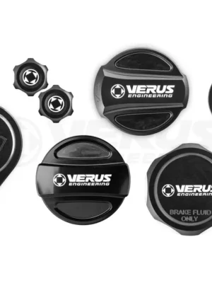 Verus Engineering sada hliníkových eloxovaných krytů víček provozních kapalin pro Subaru WRX VB, barva černá, styl RLA Kup Teď