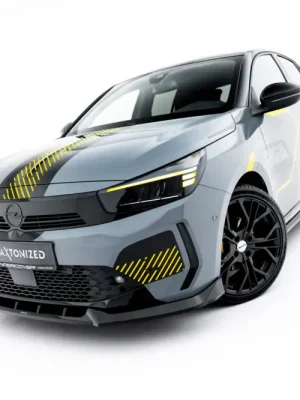 Cenová Bomba Maxton Design spoiler pod přední nárazník pro Opel Corsa F (Mk6) Facelift, černý lesklý plast ABS