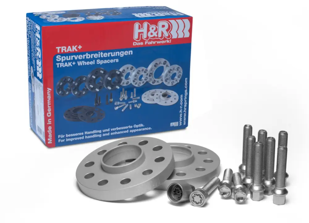 Novinka H&R 2 kusy rozšiřovacích podložek typ DR-ABE30 o šířce 15 mm včetně spojovacího materiálu pro Mini JCW JM1 (J01), barva stříbrná