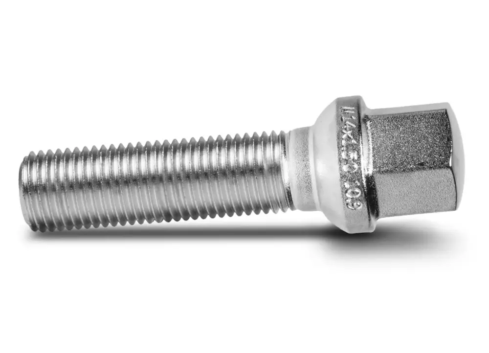 Oblíbený TPi kolový šroub, kulová dosedací plocha R13, šestihranná hlava (17 mm), závit 14x1,5, délka závitu 45 mm, barva chromová