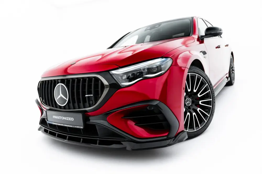 Tovární Cena Maxton Design spoiler pod přední nárazník pro Mercedes třída E W214/AMG 53, černý lesklý plast ABS, Sedan / Estate