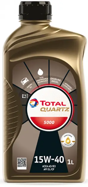 Motorový olej Total Quartz 5000 15W-40, 1L Vrácení Zdarma