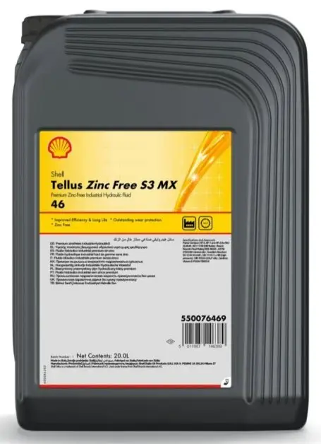 Dokud Zásoby Vydrží Hydraulický olej Shell Tellus Zinc Free S3 MX 46, 20L