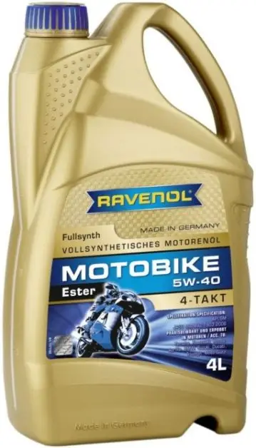 Ověřený Motorový olej Ravenol Motobike Ester 4T 5W-40, 4L