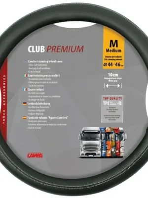 Aktuální Potah volantu CLUB PREMIUM černý, 44-46cm