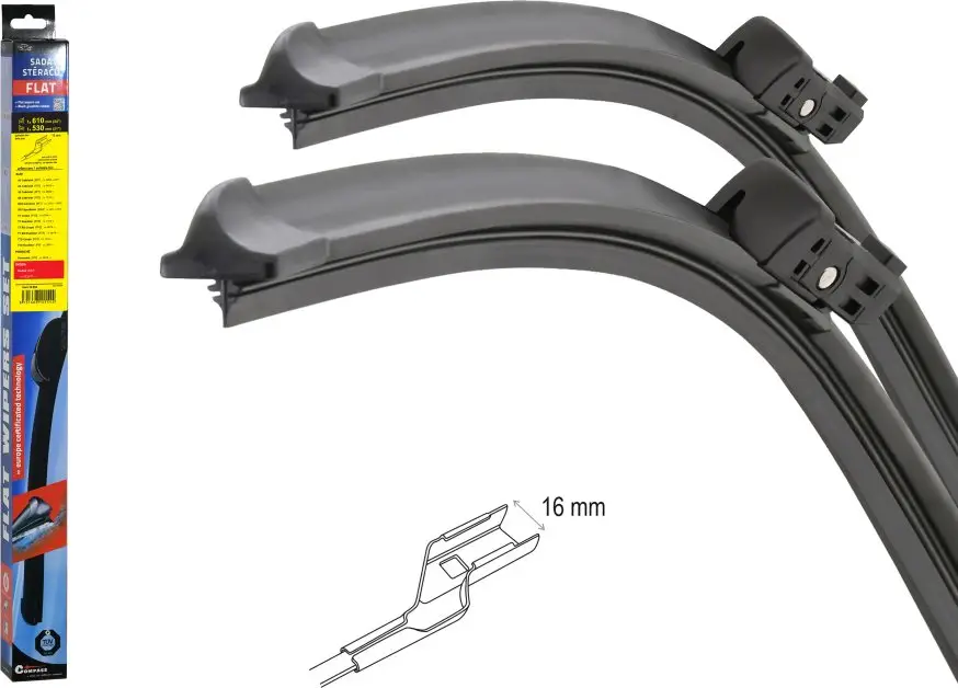 Sezónní Sleva Stěrače FLAT SET (CUBE16) 610+530mm Kodiaq Compass