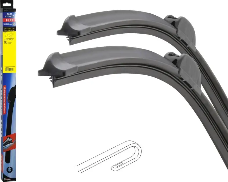Autentický Stěrače FLAT SET (HOOK) 630+630mm Compass