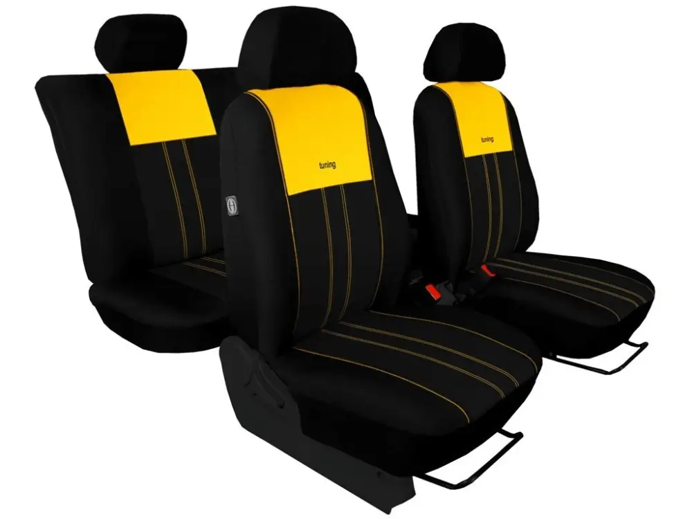 Výprodej Autopotahy VOLKSWAGEN POLO V, dělená zadní sedadla, od r. v.2009, DUO TUNING žluto černé