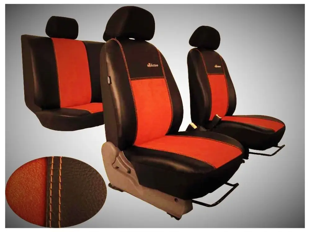 Poslední Šance Autopotahy VW TOURAN II, od r. v. 2010-2015, EXCLUSIVE kůže a alcantara cihlové
