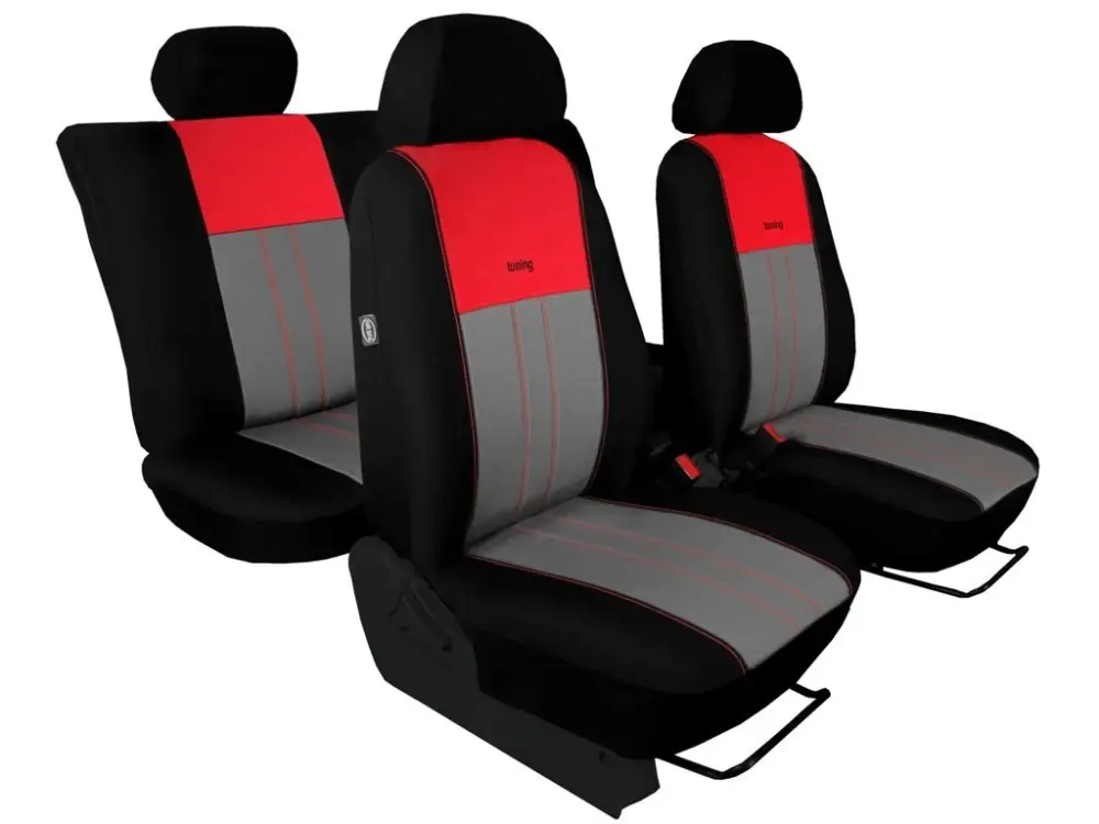 AutopotahyNissan Qashqai I, bez zadní loketní opěrky, od r. 2006, DUO TUNING červenošedé Originální