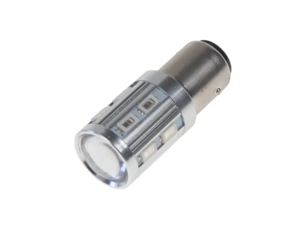 Sleva x LED BAY15D červená, 12SMD 5630 + 3W LED 10-30V