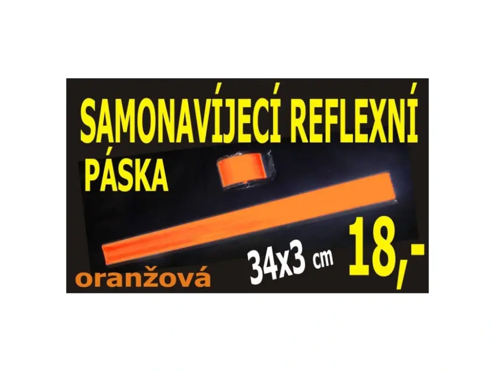 LEMAC-Reflexní páska samonavíjecí, tmavě oranžová 34x3 cm Nová Kolekce