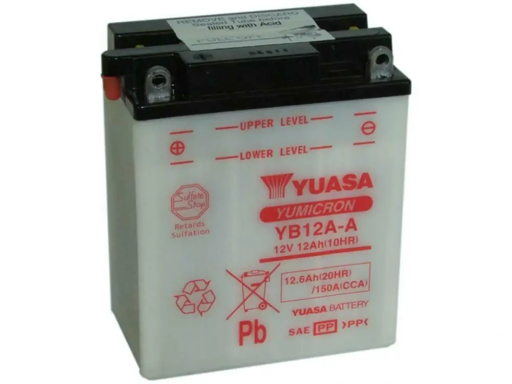 Nejprodávanější Motobaterie YUASA YB12A-A 12V 12Ah