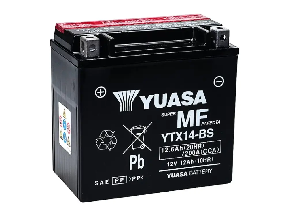 Značkový Motobaterie YUASA YTX14-BS 12V 12Ah 200A
