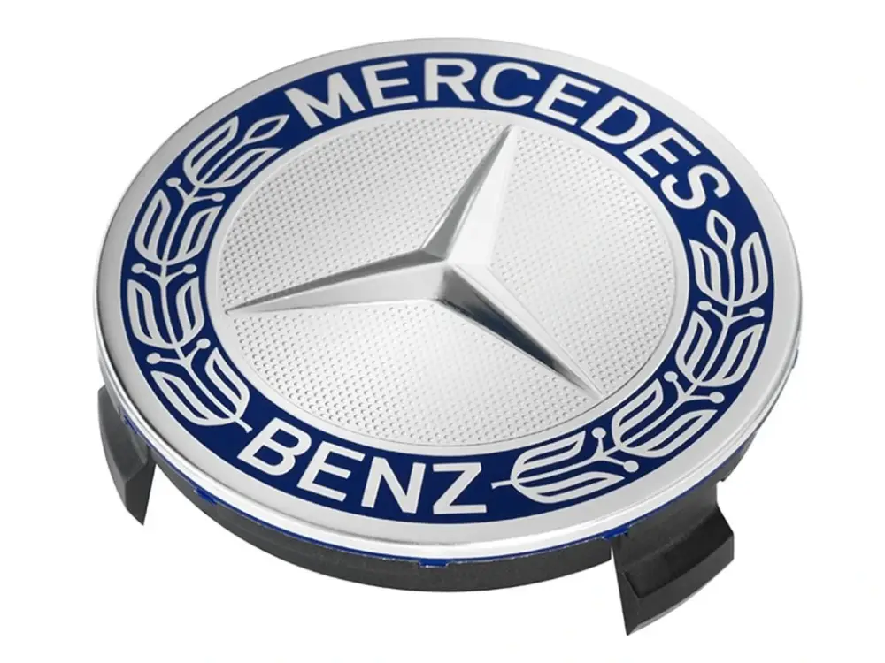 Středová krytka kola - poklička průměr 69/75mm(vnitřní,vnější) Mercedes original (A17140001255337) modrá chrom Ověřený