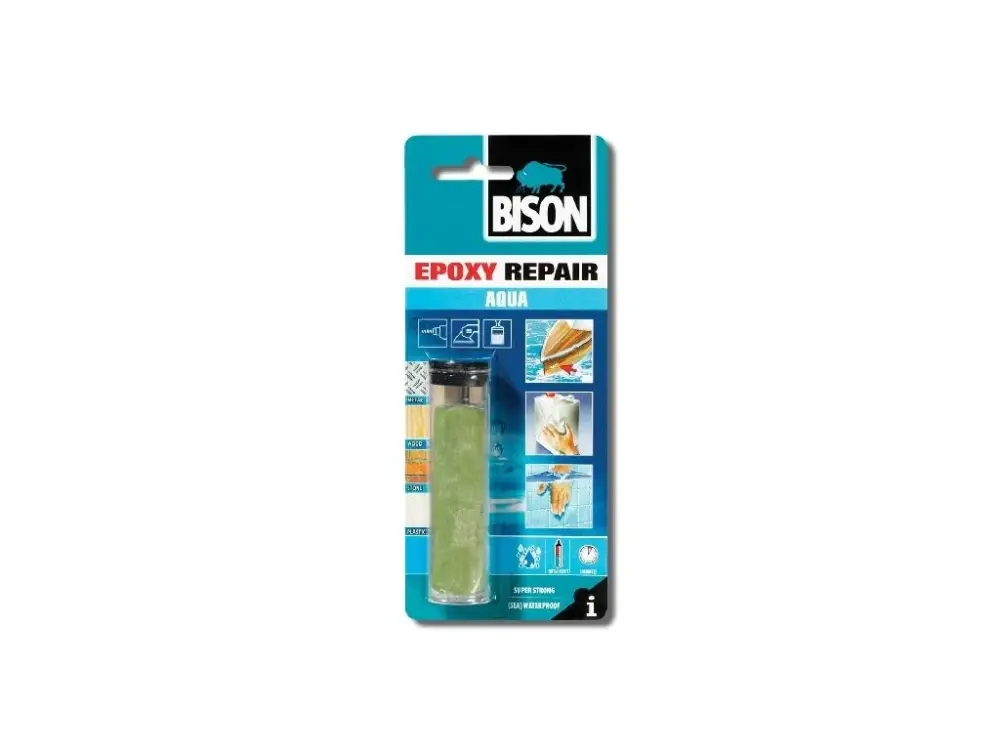 Objednat Nyní BISON EPOXY REPAIR AQUAvoděodolná dvousložková epoxidová plastelína pro lepení pod vodou 56 g