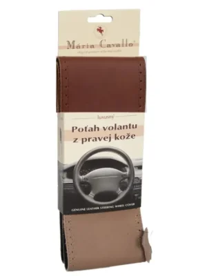 Pouze Dnes Kožený potah volantu Maria Cavallo - dvojbarevný hnědohnědý (hnědá/světlá hnědá)