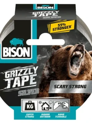 Cenově Výhodný BISON GRIZZLY TAPE SILVER opravná samolepící páska stříbrná 10 m