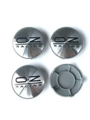 Středová krytka kola - poklička průměr 66/68mm(vnitřní,vnější) plast, kov. víčko logo OZ RACING stříbrno-černé - sada 4ks Akce