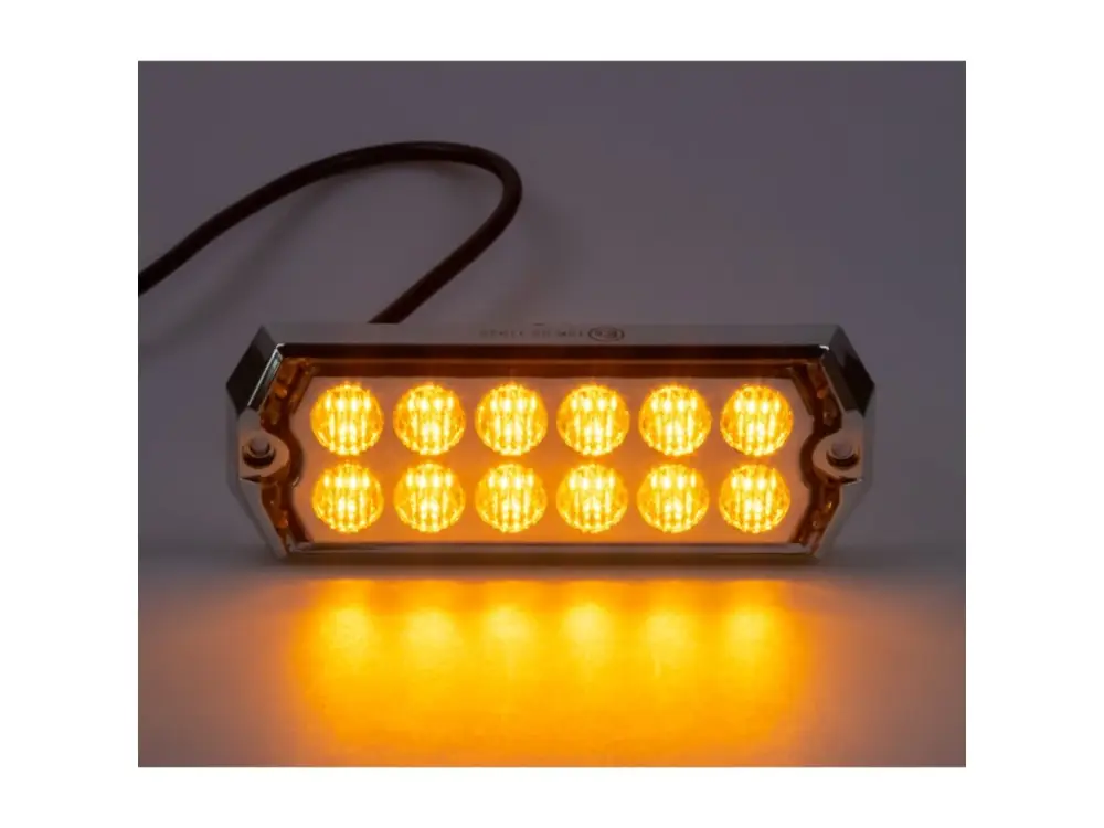 Časově Omezené PROFI SLIM výstražné LED světlo vnější, oranžové, 12-24V, ECE R10