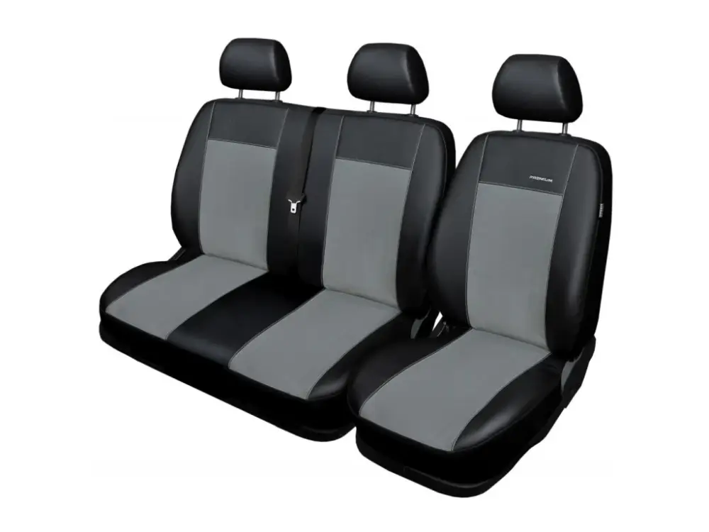 Autentický Autopotahy OPEL MOVANO B, 3 místa, od r.2010, dělené pouze dvojopěradlo, Eko kůže šedá