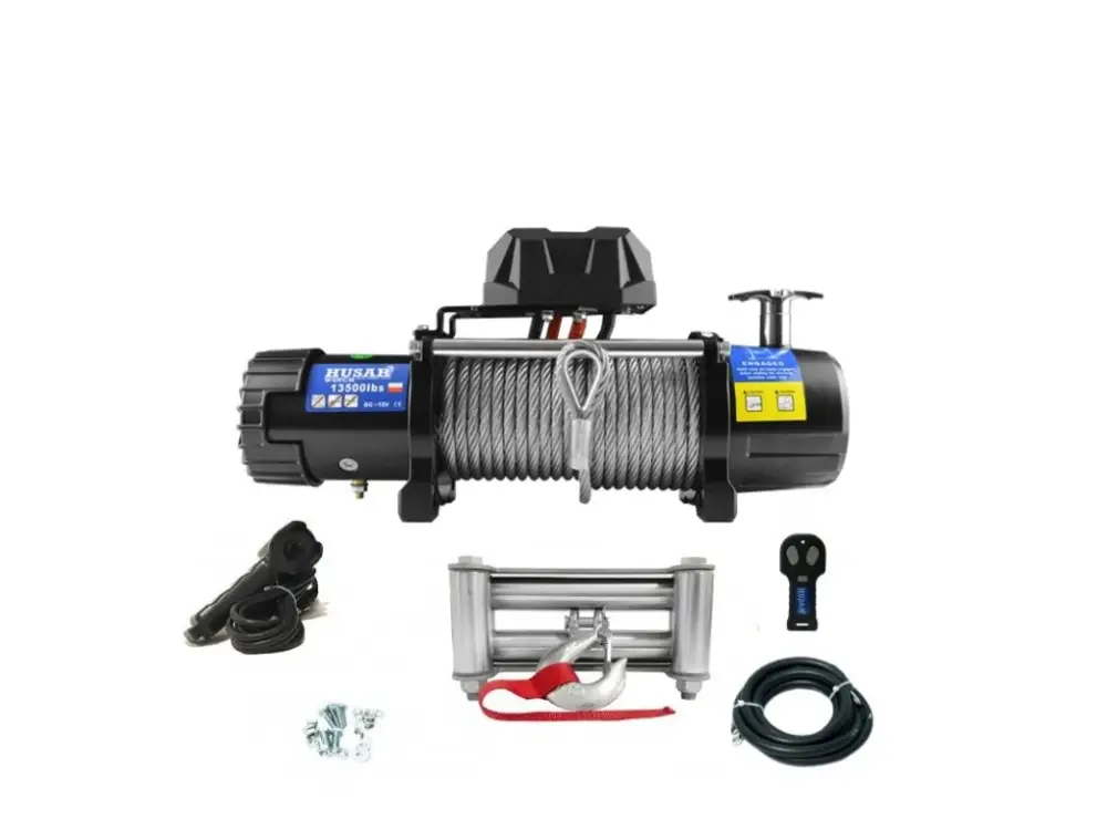 Naviják Husar Winch BST 13500, 12V, ocelové lano Časově Omezené