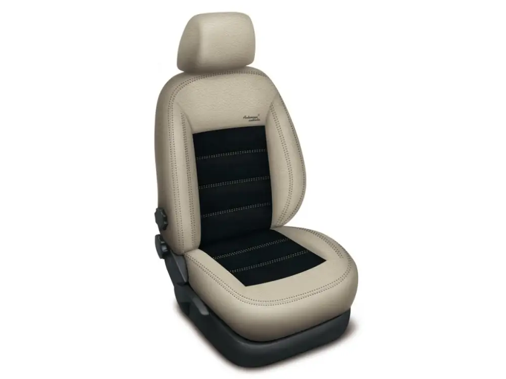 Autopotahy Škoda Octavia III, AUTHENTIC VELVET,dělená,bez zadní loket.opěrky, béžovočerné Must-Have