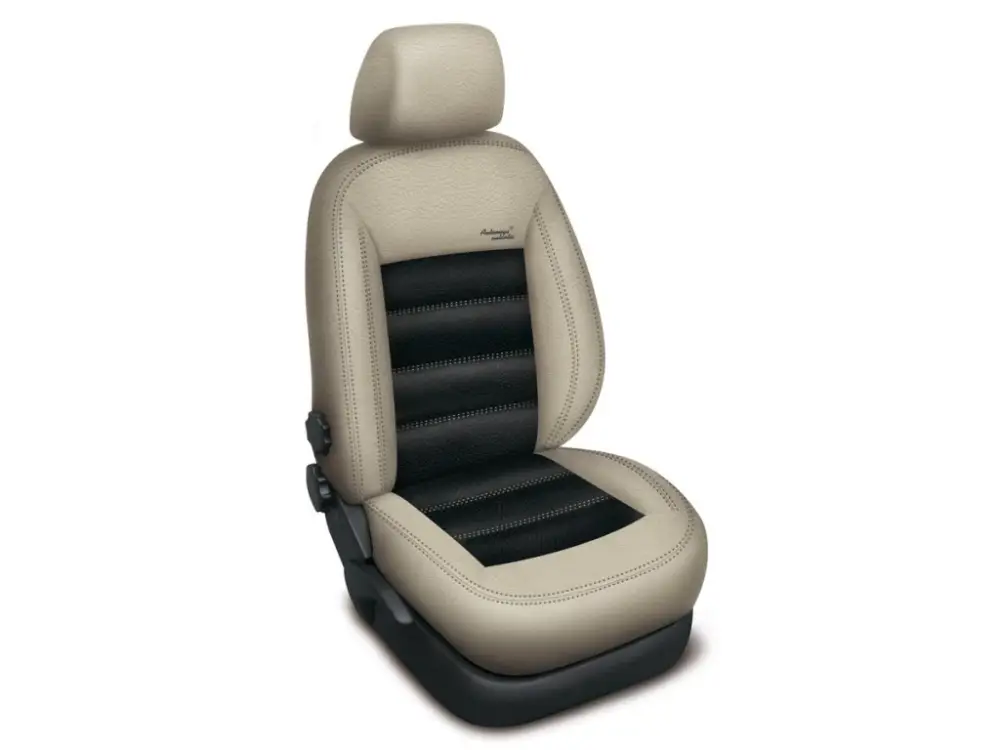 Autopotahy FORD C-MAX II GRAND,5 míst, od r. 2011, AUTHENTIC LEATHER béžovočerné Ihned K Objednání