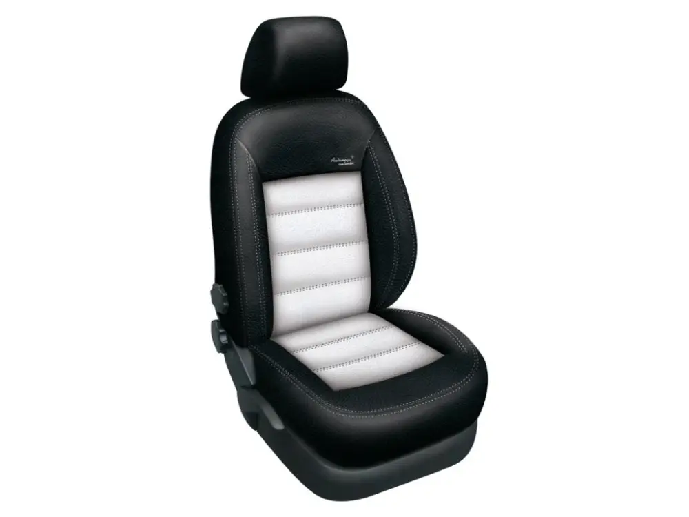 Autopotahy BMW X5 III F15, od r. 2013, AUTHENTIC LEATHER, černobílé Nejlepší Volba
